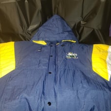 Rare Vintage 90's Notre Dame Fighting Irish Starter Jacket Mens XL Blue