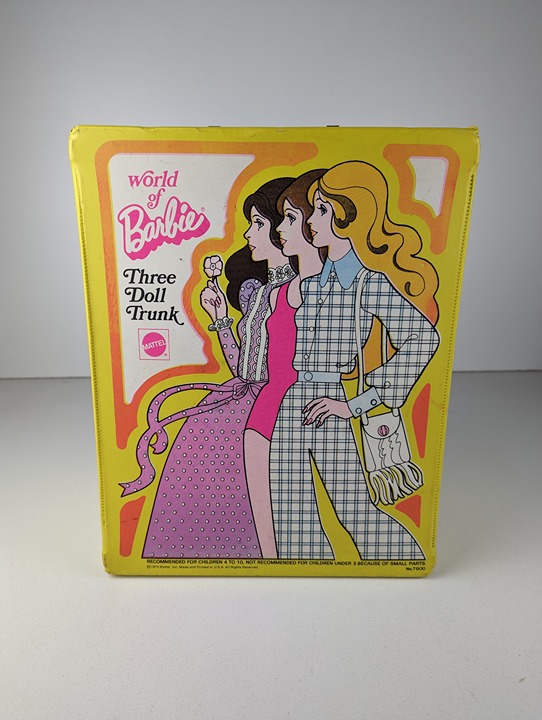 VINTAGE 1974 MATTEL MOD WORLD OF BARBIE THREE DOLL TRUNK MADE IN U.S.A. No. 7900