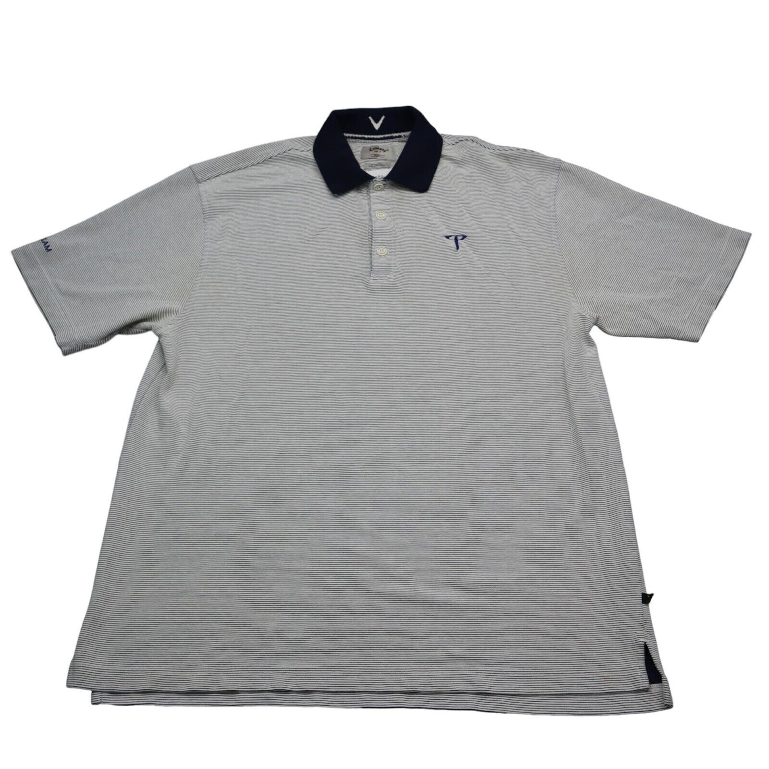 Callaway Shirt Mens XL Multicolor Stripe Chest Button Short Sleeve Collared Golf