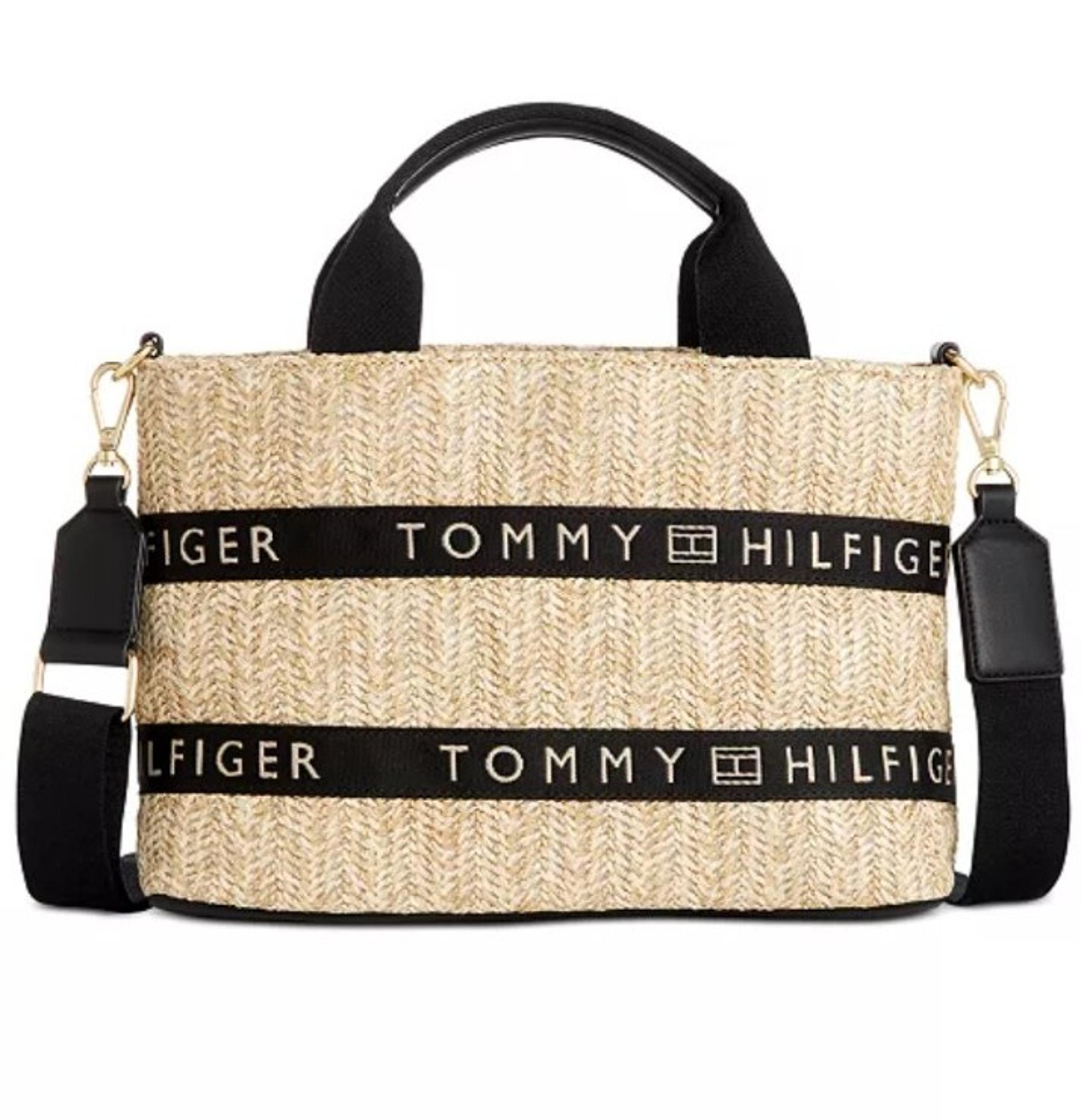 Tommy Hilfiger Caroline Paper Straw Women's Purse Shoulder Bag removable strap