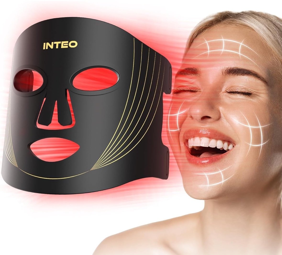 Red Light Therapy for Face, 3 Modes Portable Led Face Mask Light Therapy