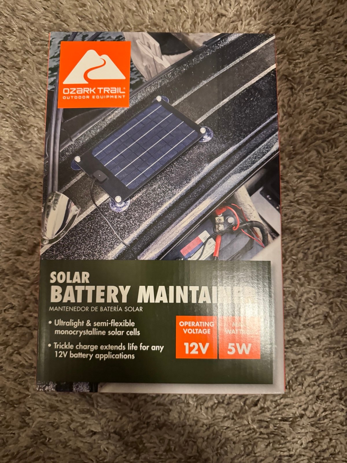 NWT ozark trail solar battery maintainer