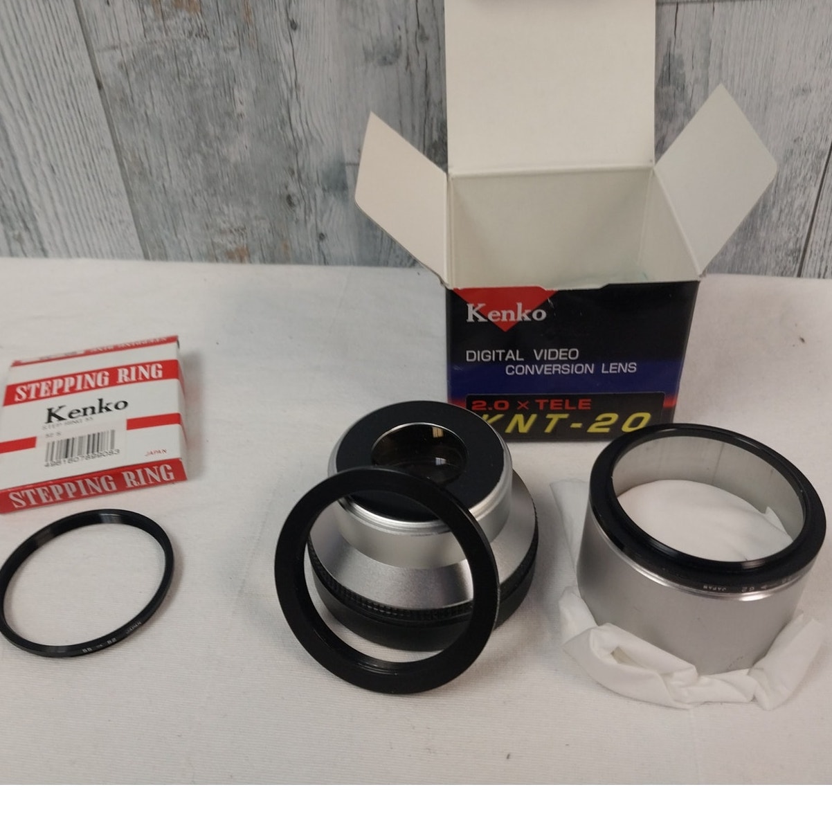Vintage Kenko KNT-20 Digital Convertion Video Camera Lens w Stepping Ring