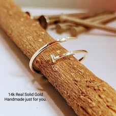 14k Real solid Gold Nail head Ring