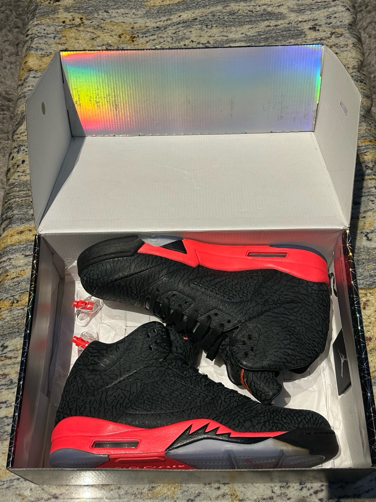 Jordan 5 Retro 3LAB5 Infrared Black Elephant 599581-010 Size 12