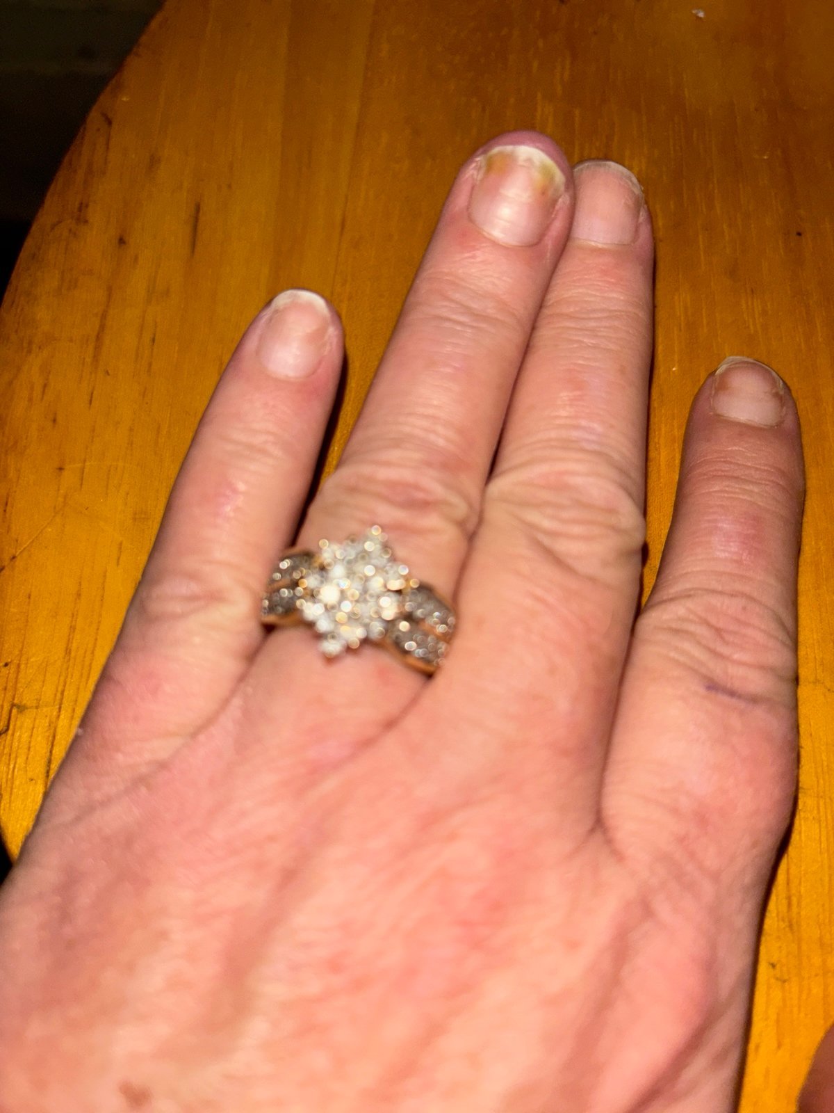SOLID 14 K REAL SOLID GOLD REAL DIAMONDS RING use as wedding or engagement