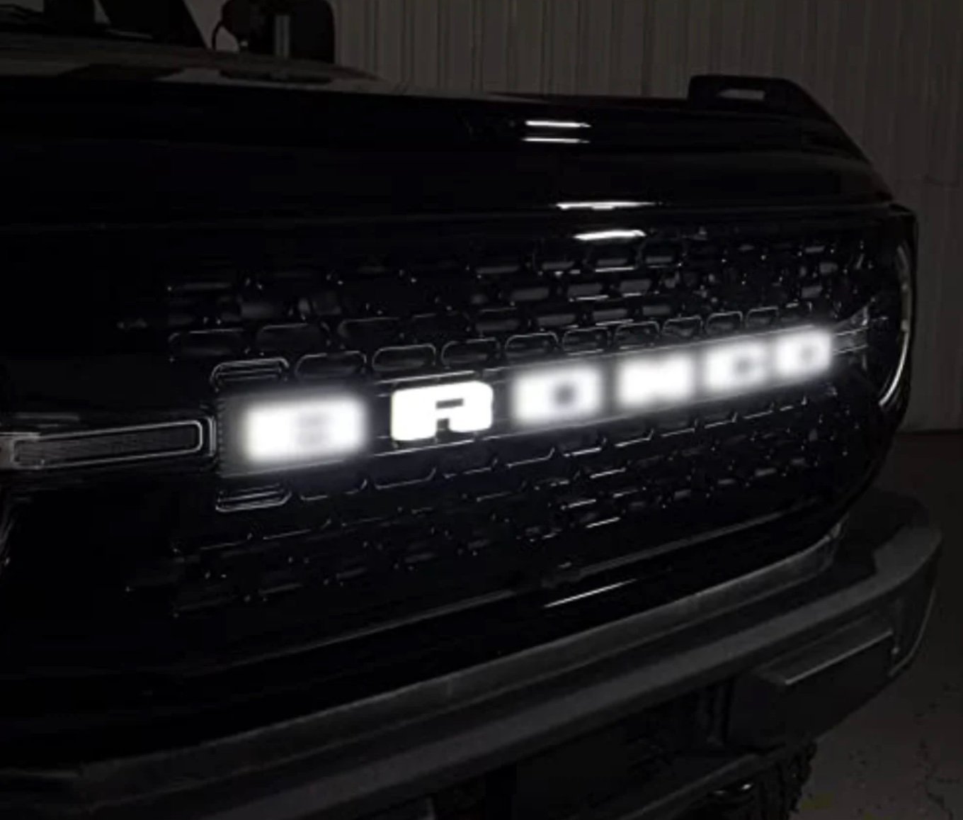 2021-2022 Ford Bronco Front Grille LED Illuminated Emblem Letters- White LEDs