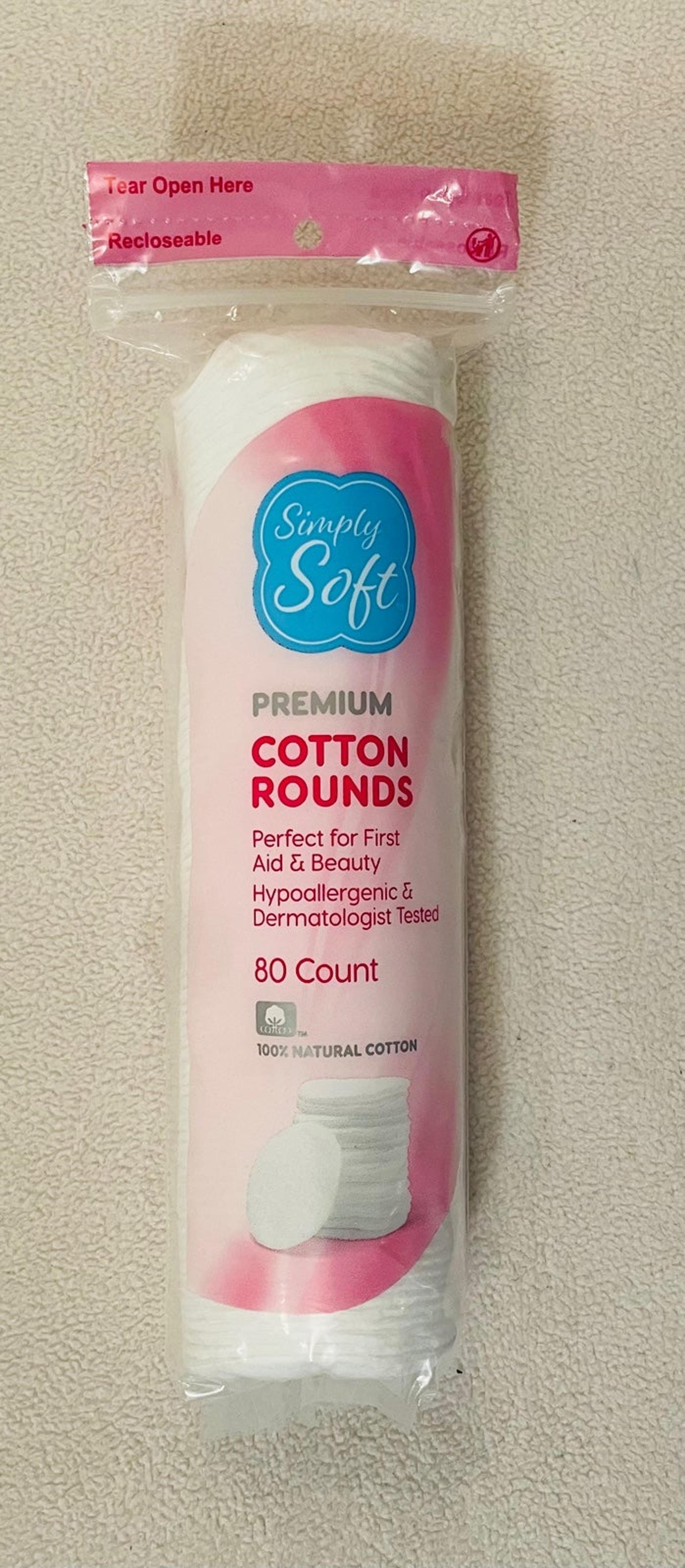6 PACKS OF 80 COUNT EACH COTTON ROUNDS SIMPLY SOFT
