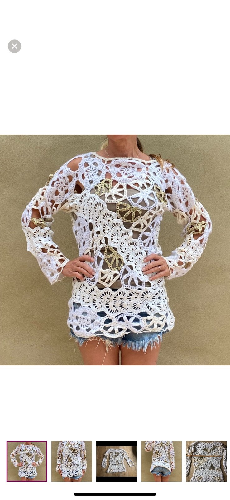 STUNNING handmade crochet boho sweater size S/M price firm !