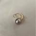 New 925 sterling silver genuine Pearl adjustable ring