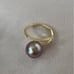 New 925 sterling silver genuine Pearl adjustable ring