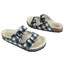 BIRKENSTOCK Arizona Rivet Shearling Men’s Sandals Plaid Fall Winter Size 44 NEW