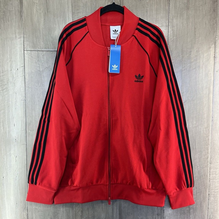 Adidas Original Men's Superstar Track Top Full Zip Jacket Red Size Large IZ0029