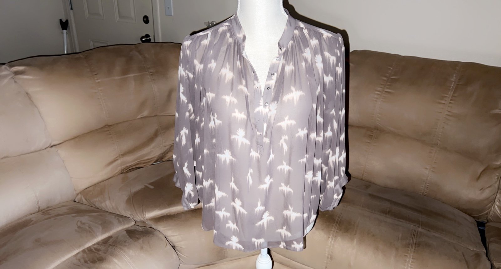 REBECCA TAYLOR Sheer Graphic Blouse