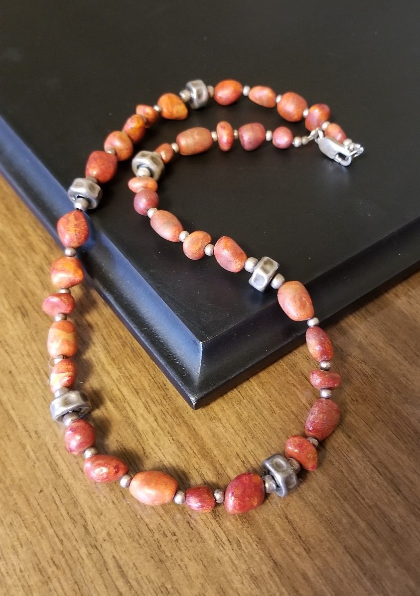 RARE Silpada Sterling Silver & Coral Necklace