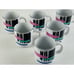 6 Design Concepts Liza by Newcor 1992 Coffee Mugs Vintage Retro Brush Stroke 80s