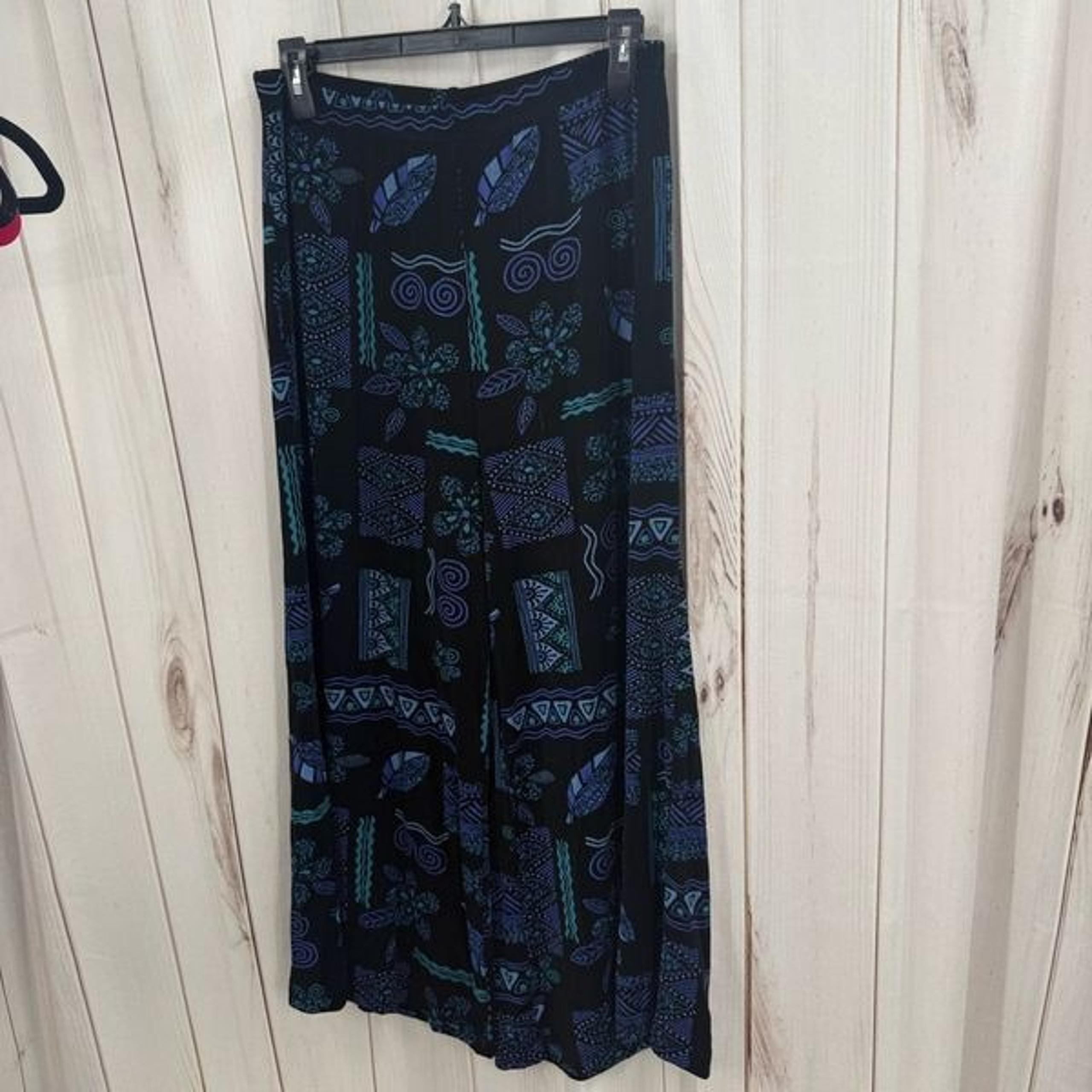 Slinky Brand Women’s Medium Floral Stretchy Slinky Wide Leg Pants