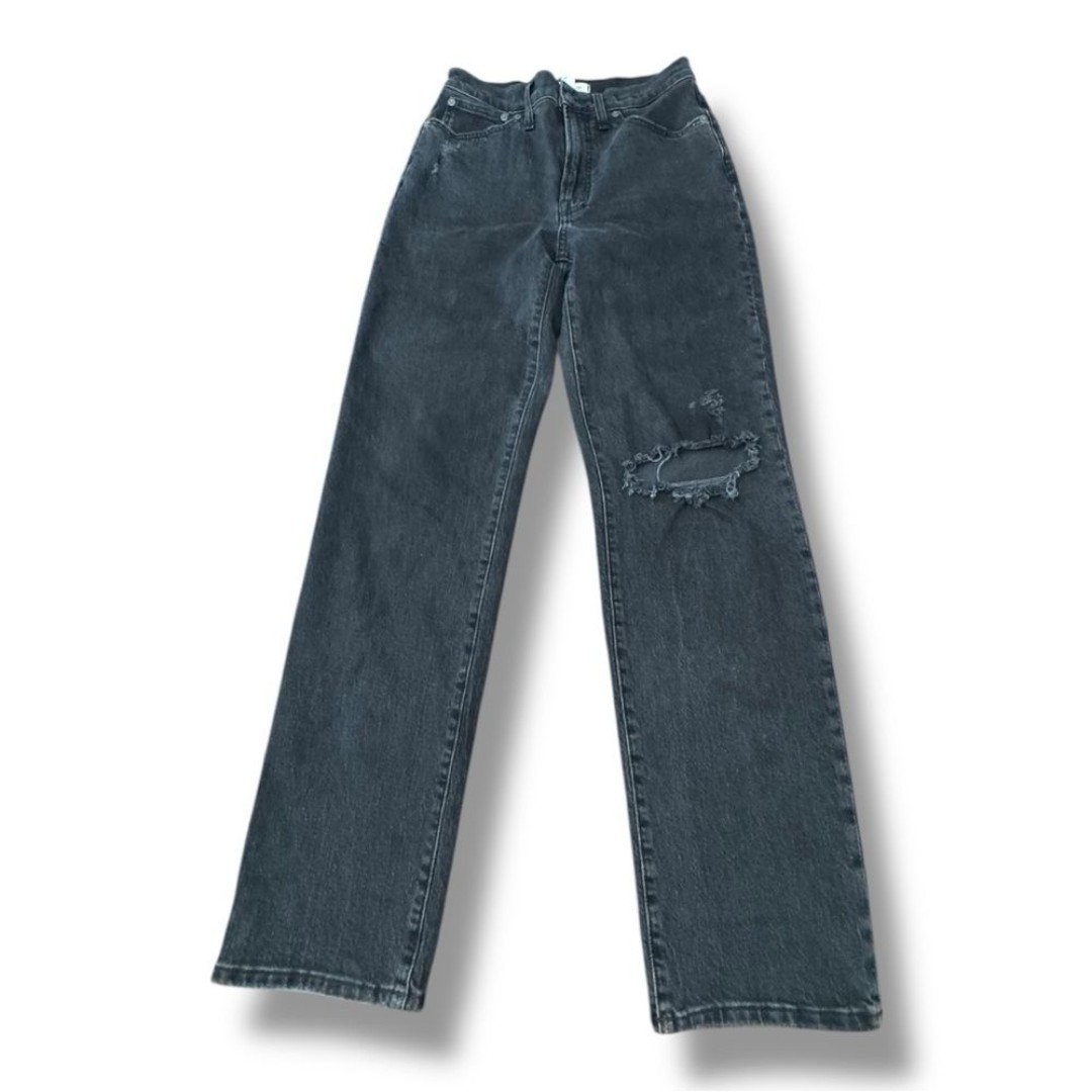 Madewell The Perfect Vintage Straight Jean Black Distressed NC759 Women’s Sz 27T