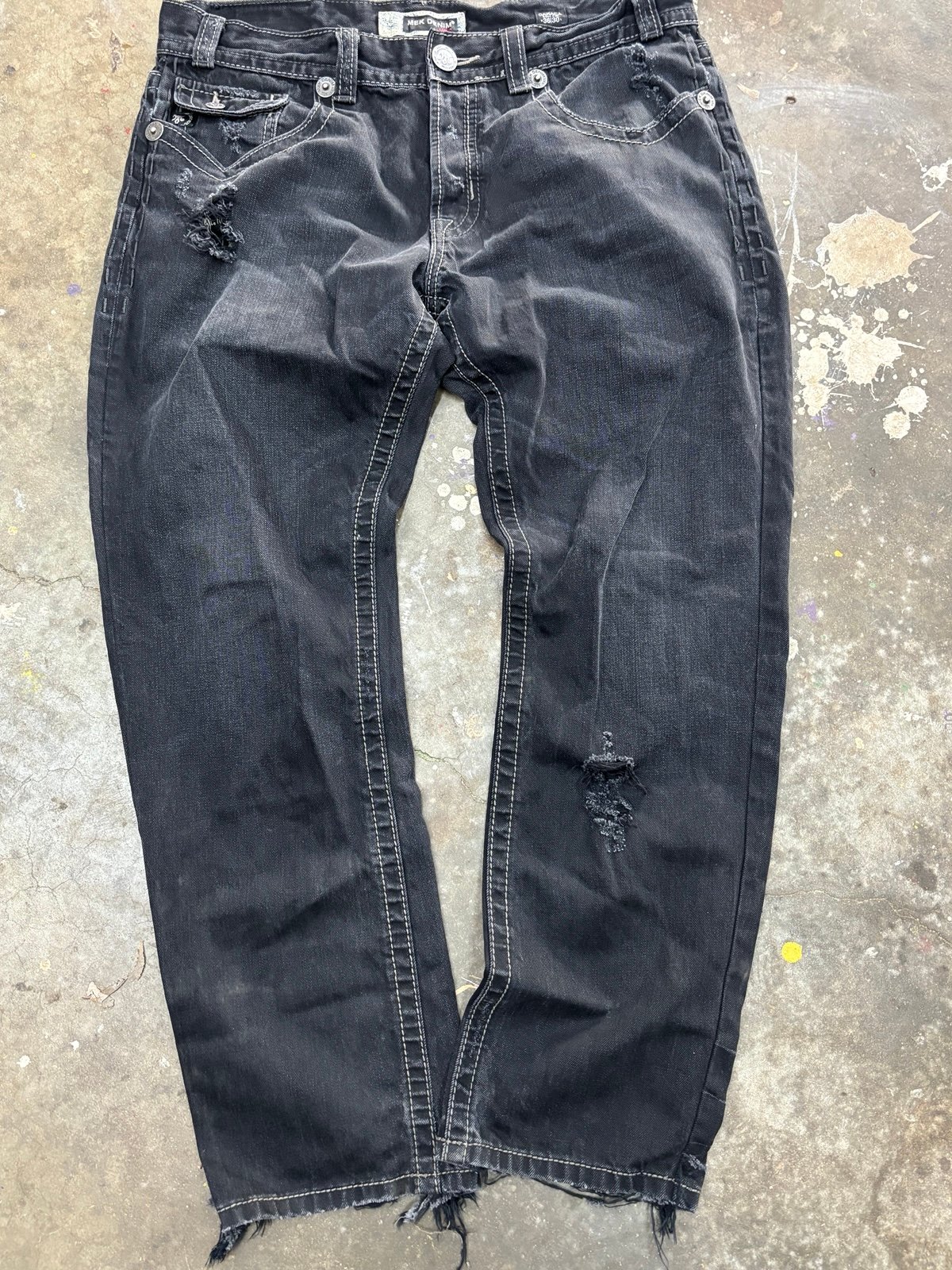 MEK DENIM JEANS Black SIZE 36 x 30 BUTTON POCKET