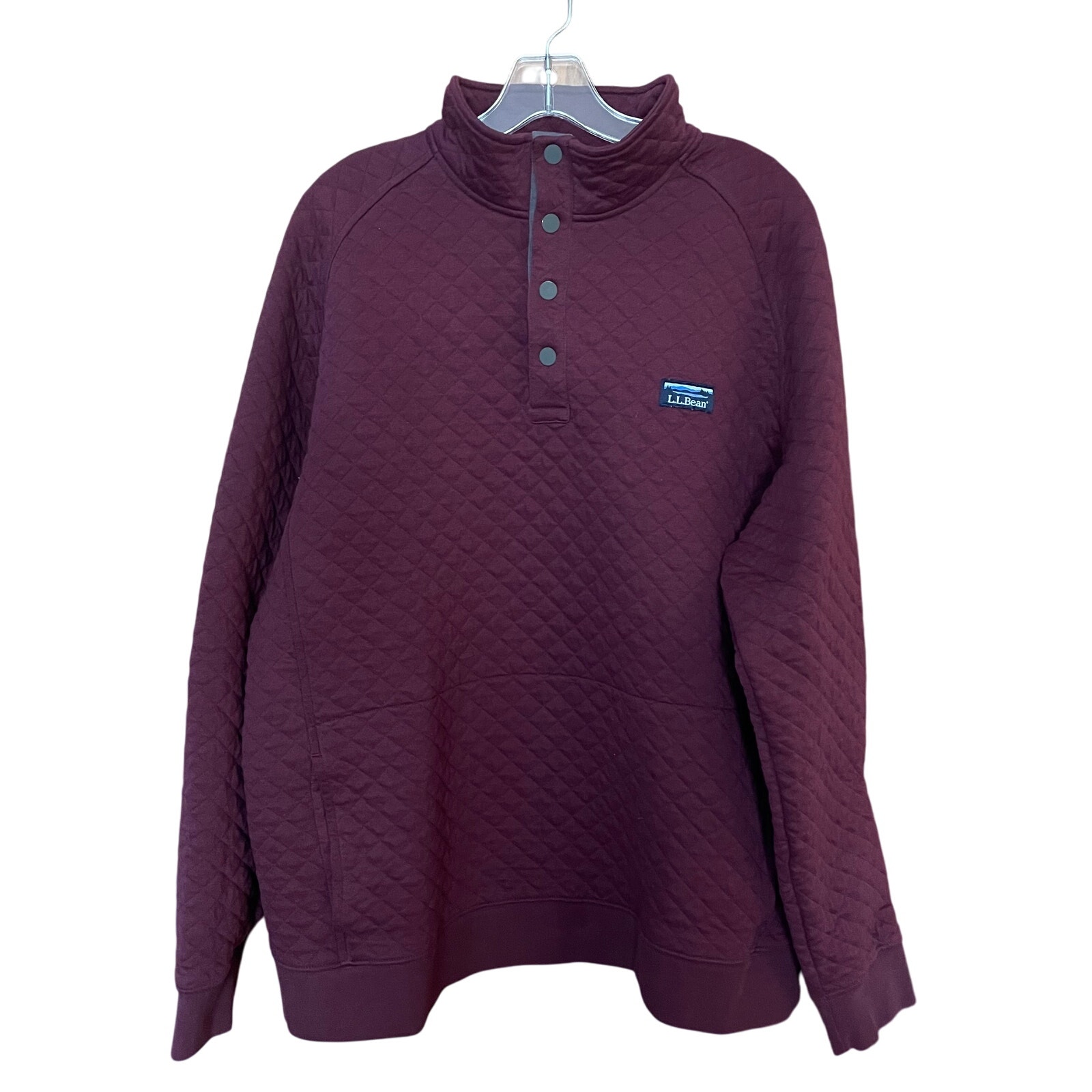 L.L.Bean Traditional Fit Tall Quilted 1/4 Snap Pullover Shirt Sz XXL TALL