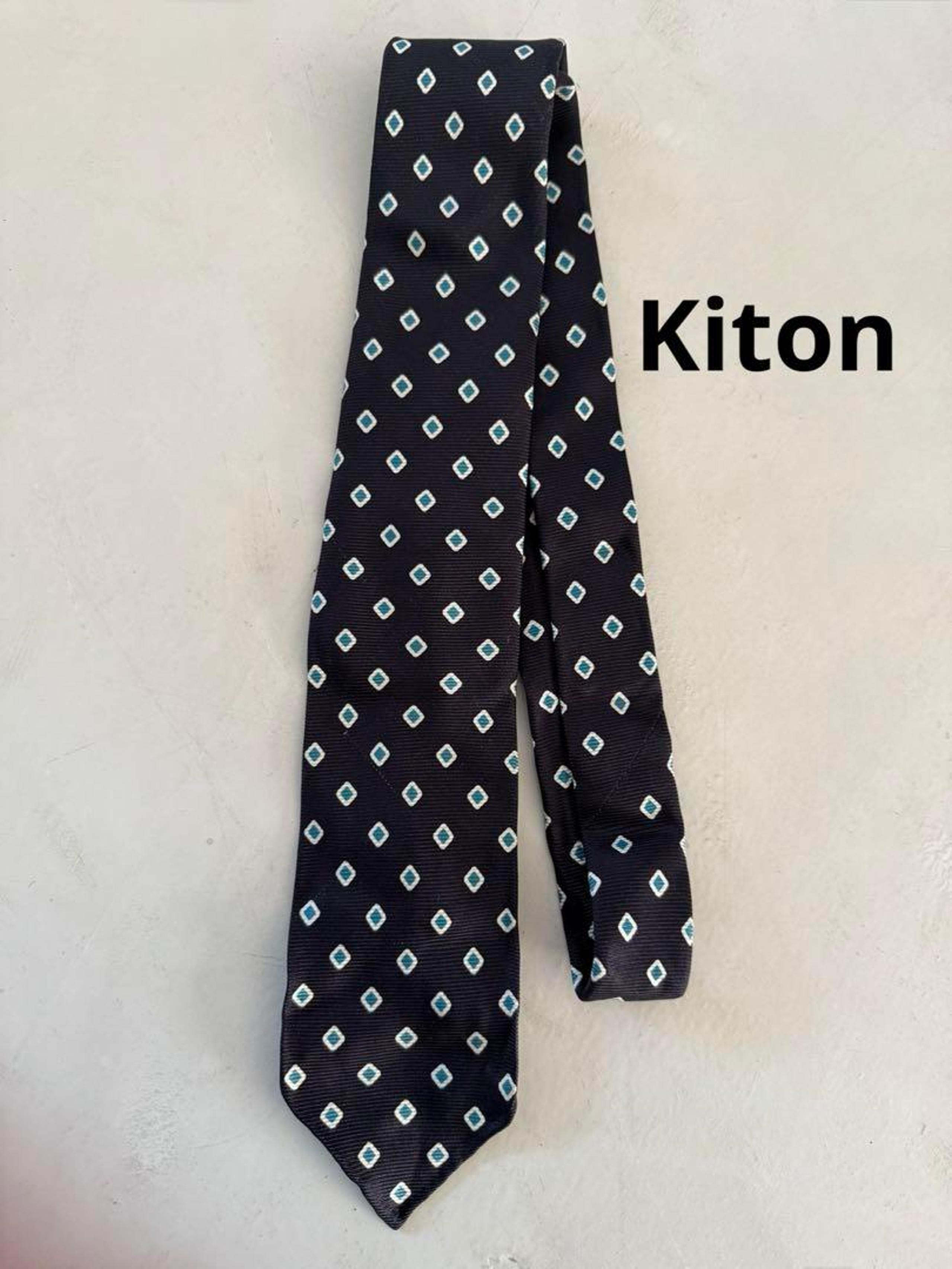 Kiton Tie Silk Diamond Pattern Tie