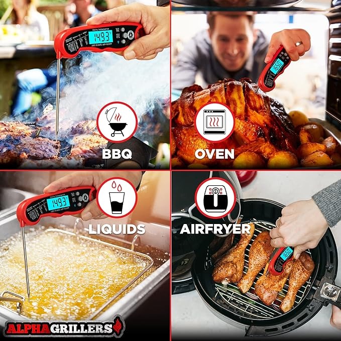 Instant Read Meat Thermometer for Grill and Cooking. Best Waterproof Ultra Fast