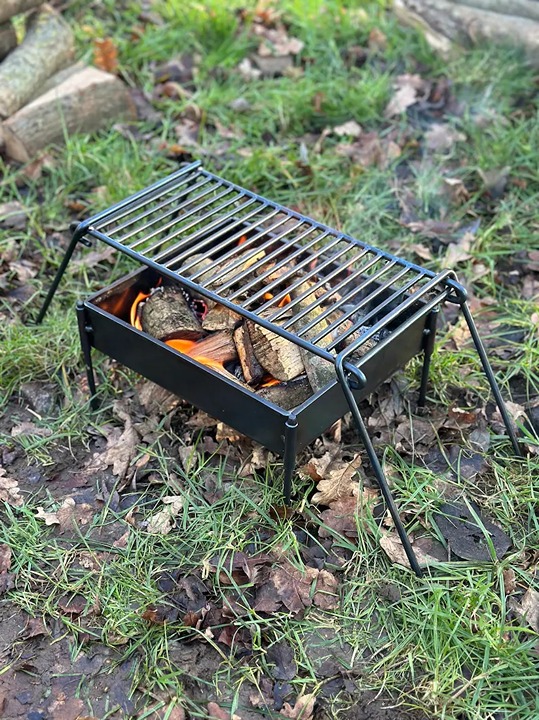 Camping Grill with foldable legs. Bushcraft gear