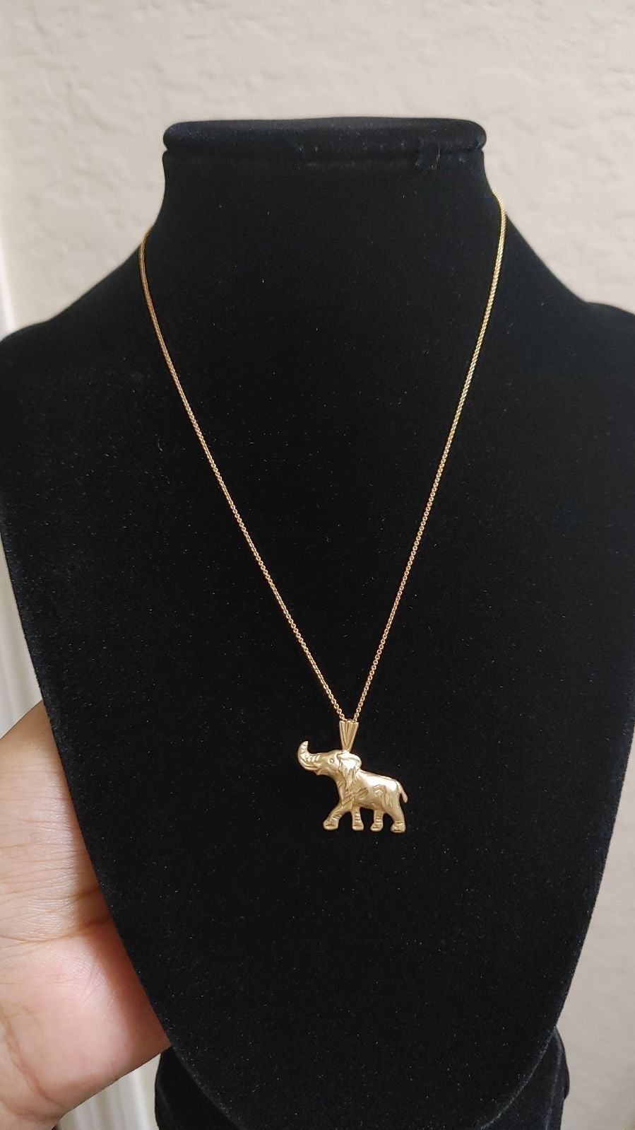 14k gold necklace Elephant