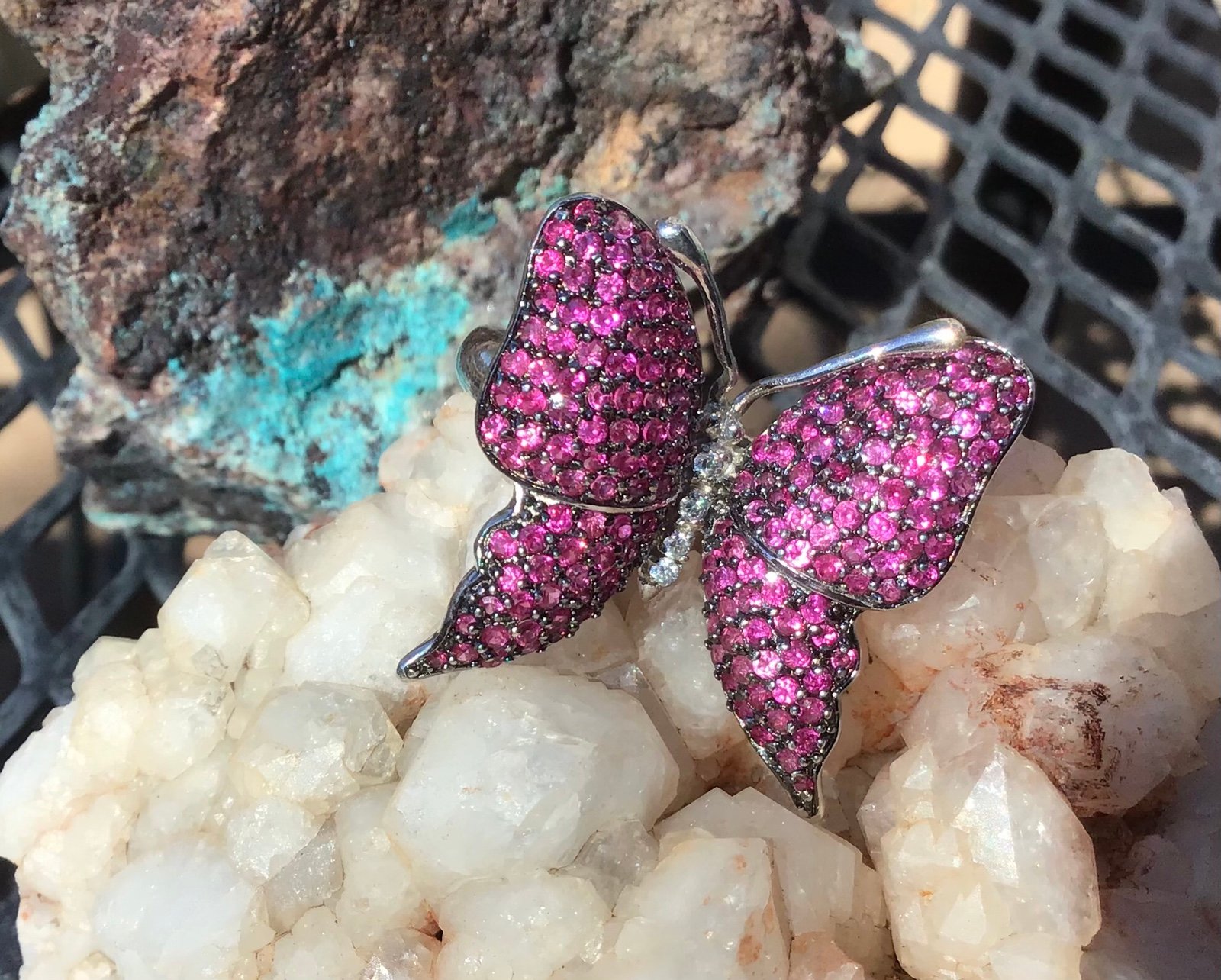 Sterling Ruby Butterfly Ring