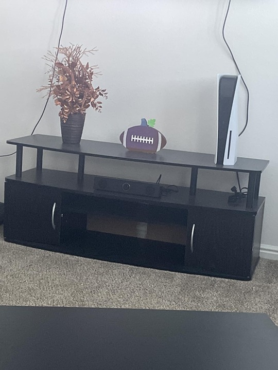 Large Entertainment Stand for TV Up to 55 Inch, Blackwood