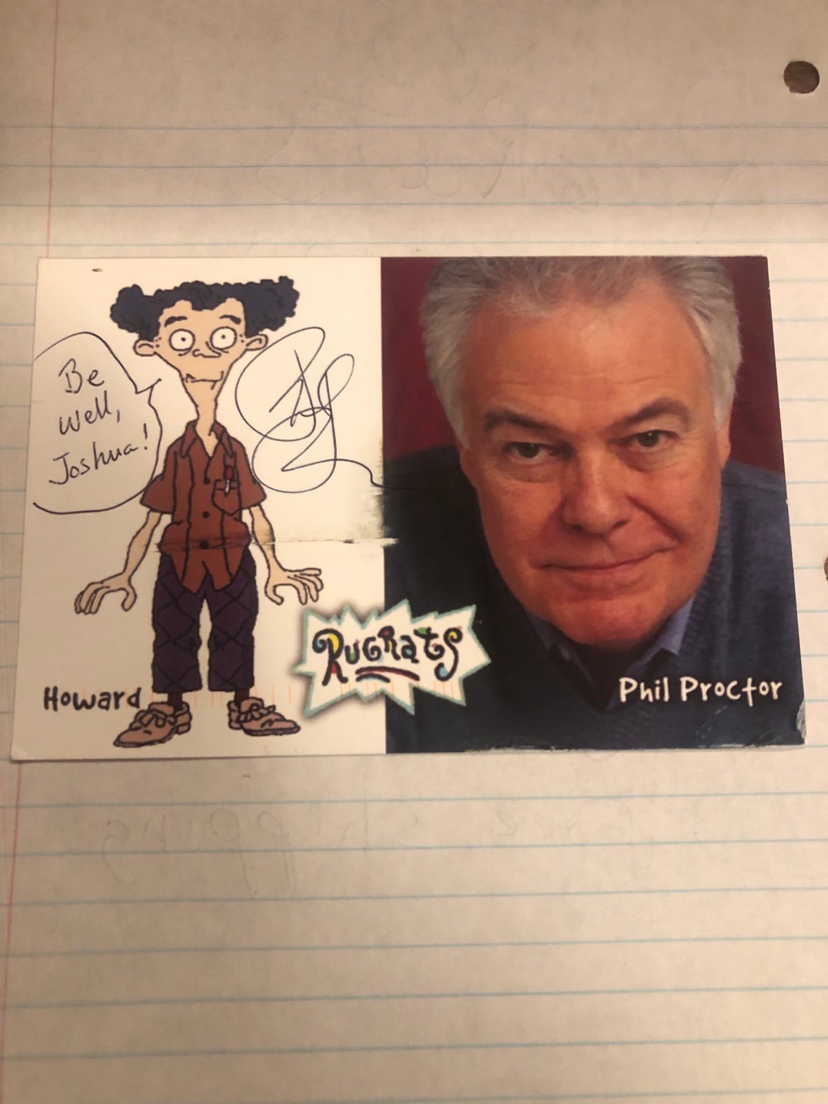Rugrats postcard signed by Phil Proctor is used