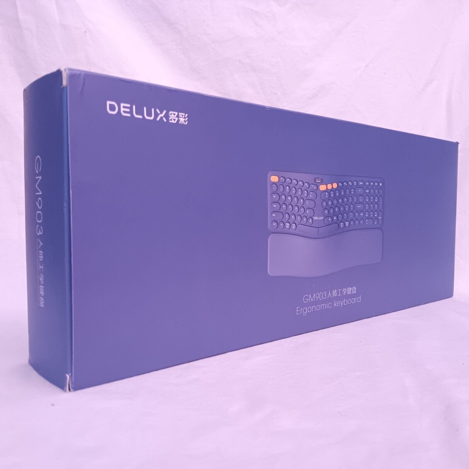 Delux GM903 Wireless Ergonomic Blue Keyboard - NEW