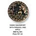 Vintage Victorian Rare Brass Picture Button Fanny Davenport with Parasol & Apple