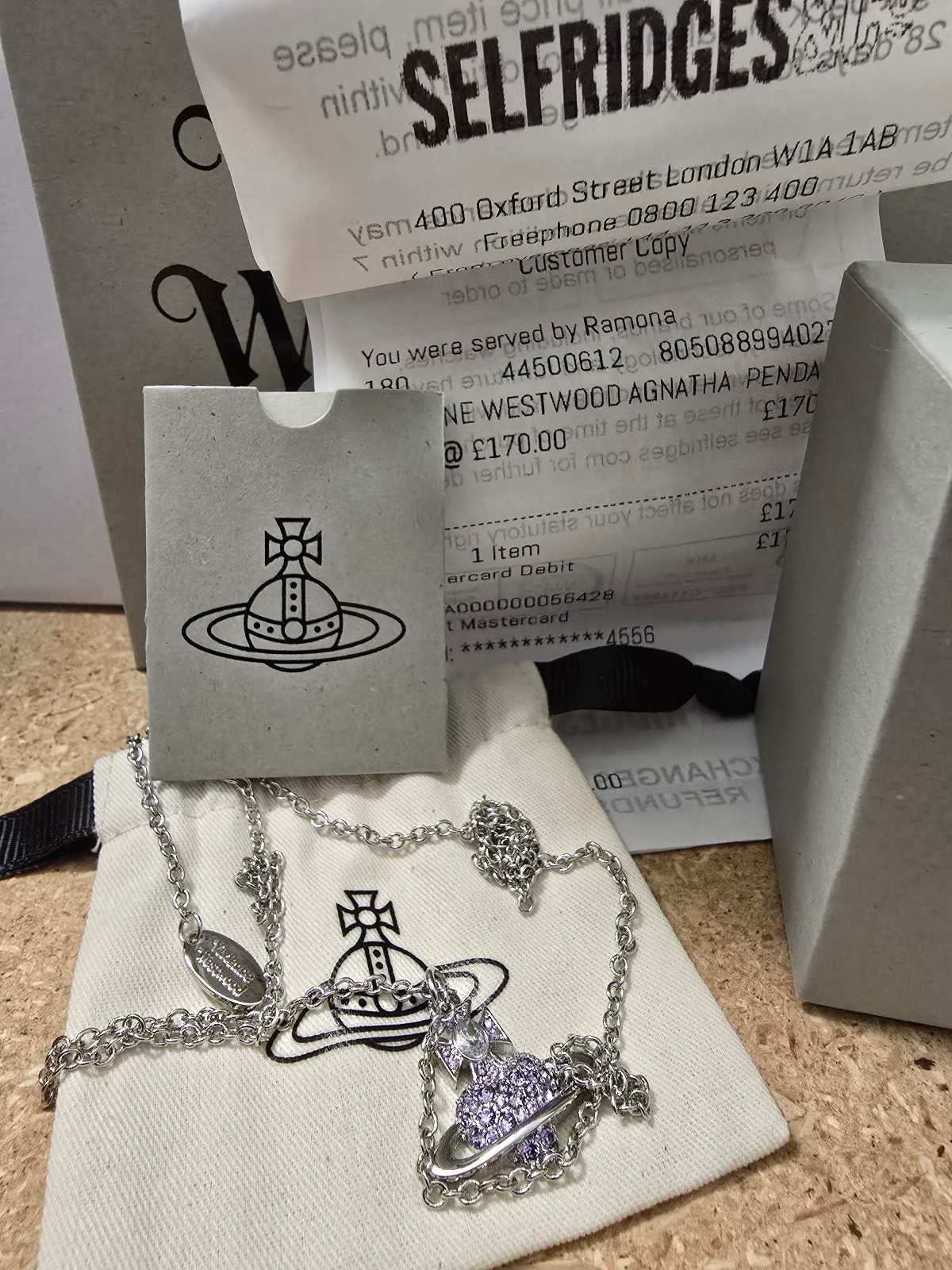 ★Vivienne Westwood★ Vivienne Westwood Women's AGNATHA Brac Vivienne Westwood Agnatha Brass and Cubic Zirconia Pendant