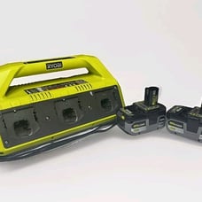 RYOBI ONE+ 18V 6-Port Fast Charger, With Two 6.0 Ah Lithium-Ion Batteries