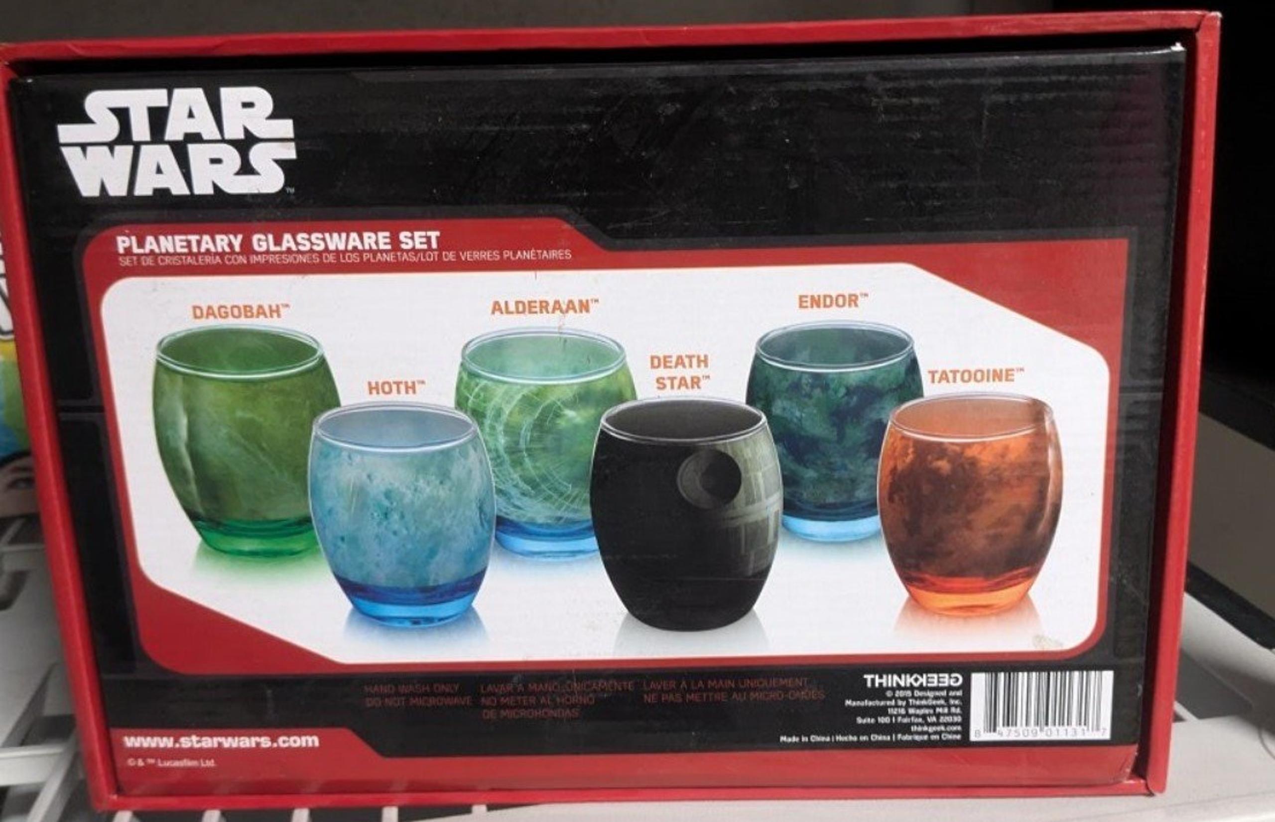 STAR WARS Planetary Glassware Set - THINKGEEK Exclusive - 6