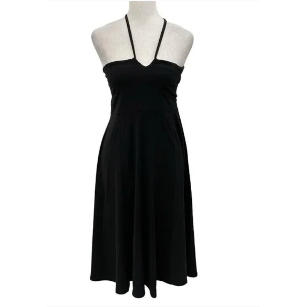 PRANA Solana Versatile Halter Strapless Dress in Black // S