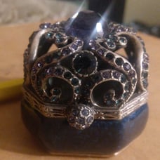 Vintage Jay Strongwater Swarovski Crystal Ring Trinket Stash Pill Box