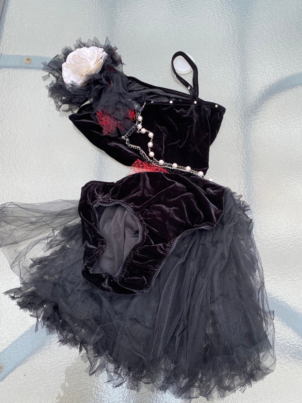 Black velvet dance costume