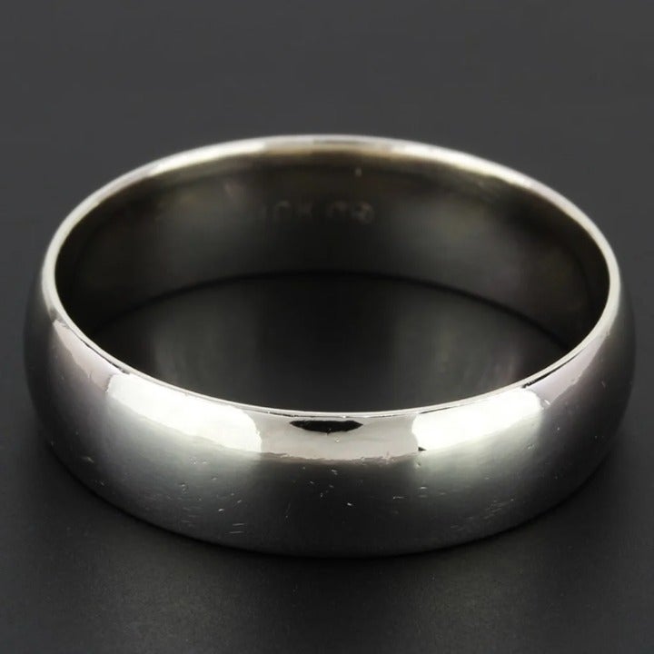 Vintage 10k White Gold Wedding Band