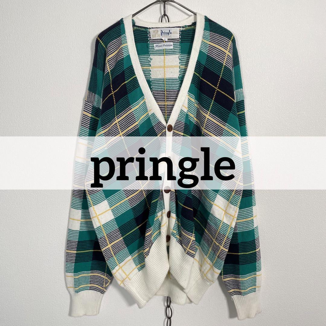 90s Pringle Hand Intarsia Tartan Check Cardigan