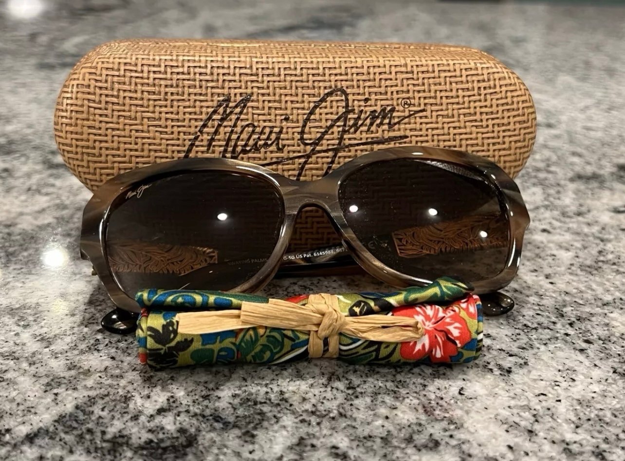 MAUI JIM SWAYING PALMS MJ 530-93 BROWN 24K GOLD BRONZE POLARIZED SUNGLASSES 9