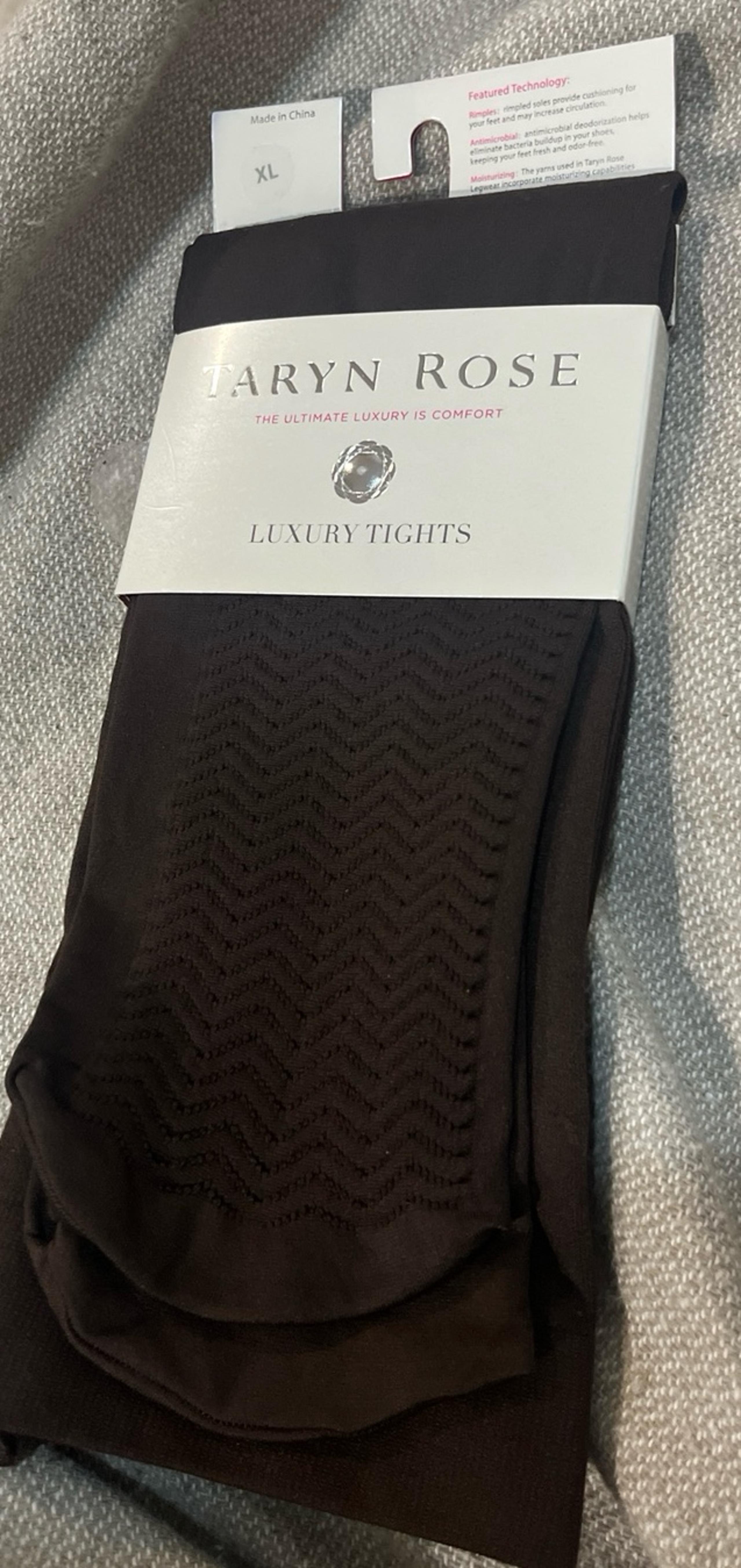 Taryn Rose XL brown textured tights NEW NIP