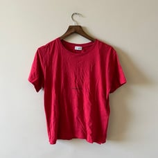 Saint Laurent Logo Print Tee in Red