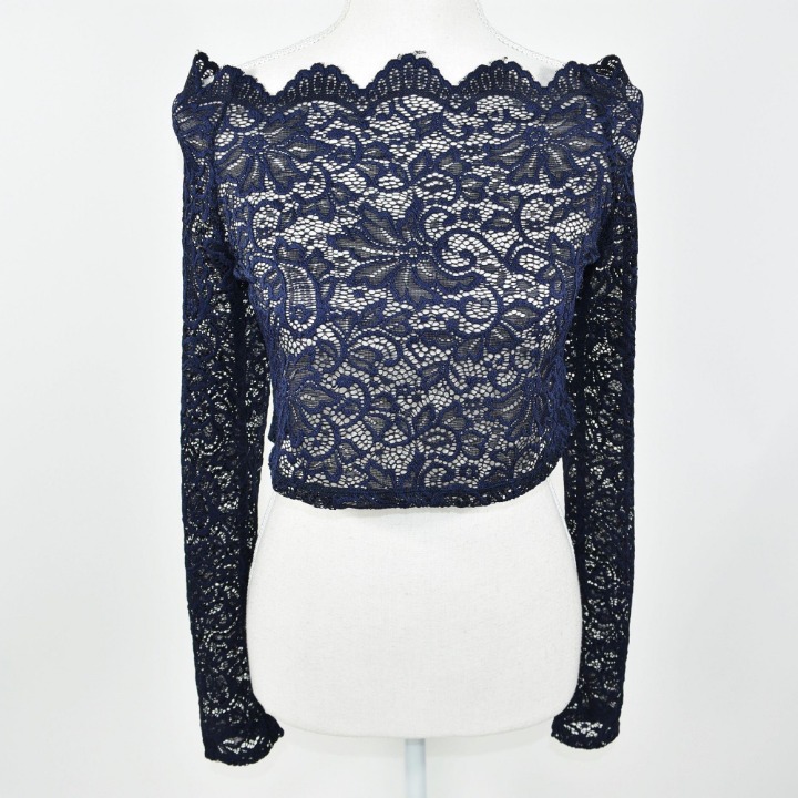 Kimi + Kai maternity blue lace bralette