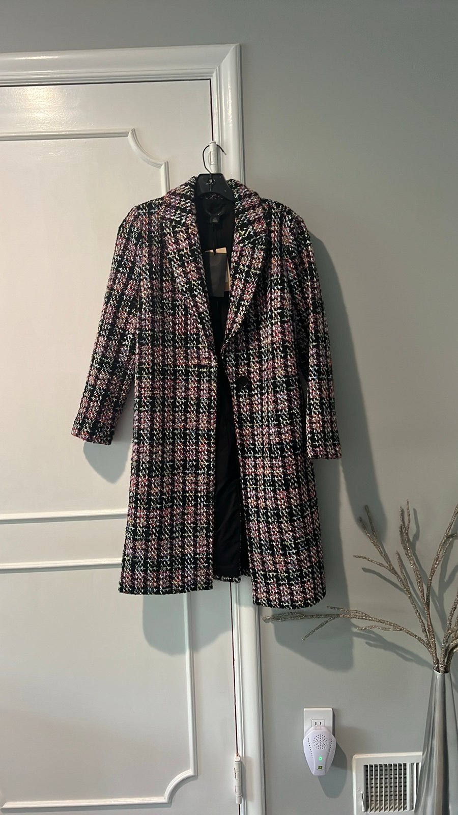 Halogen one button tweed coat