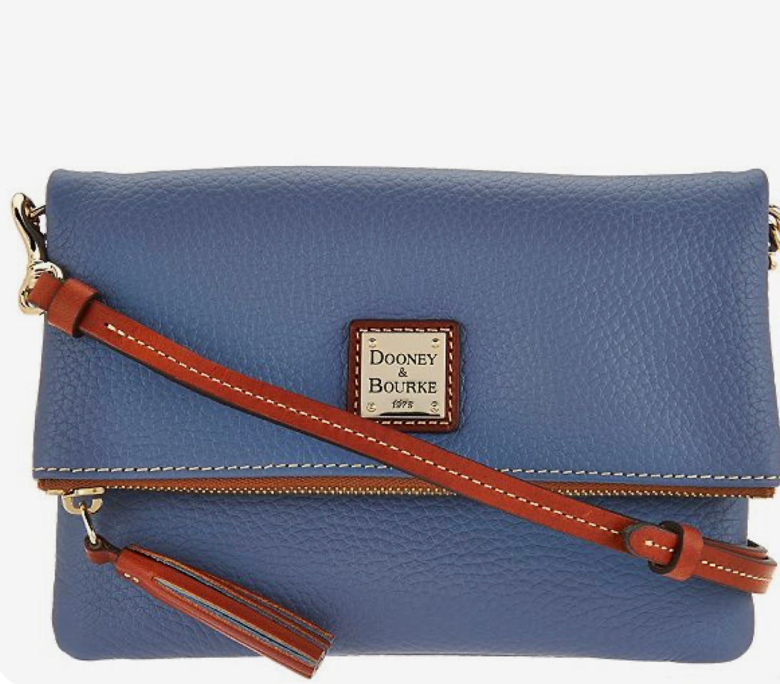 Dooney & bourke pebble deals grain foldover zip crossbody