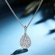 The Drama Pendant Cubic Zirconia and 925 Silver Necklace
