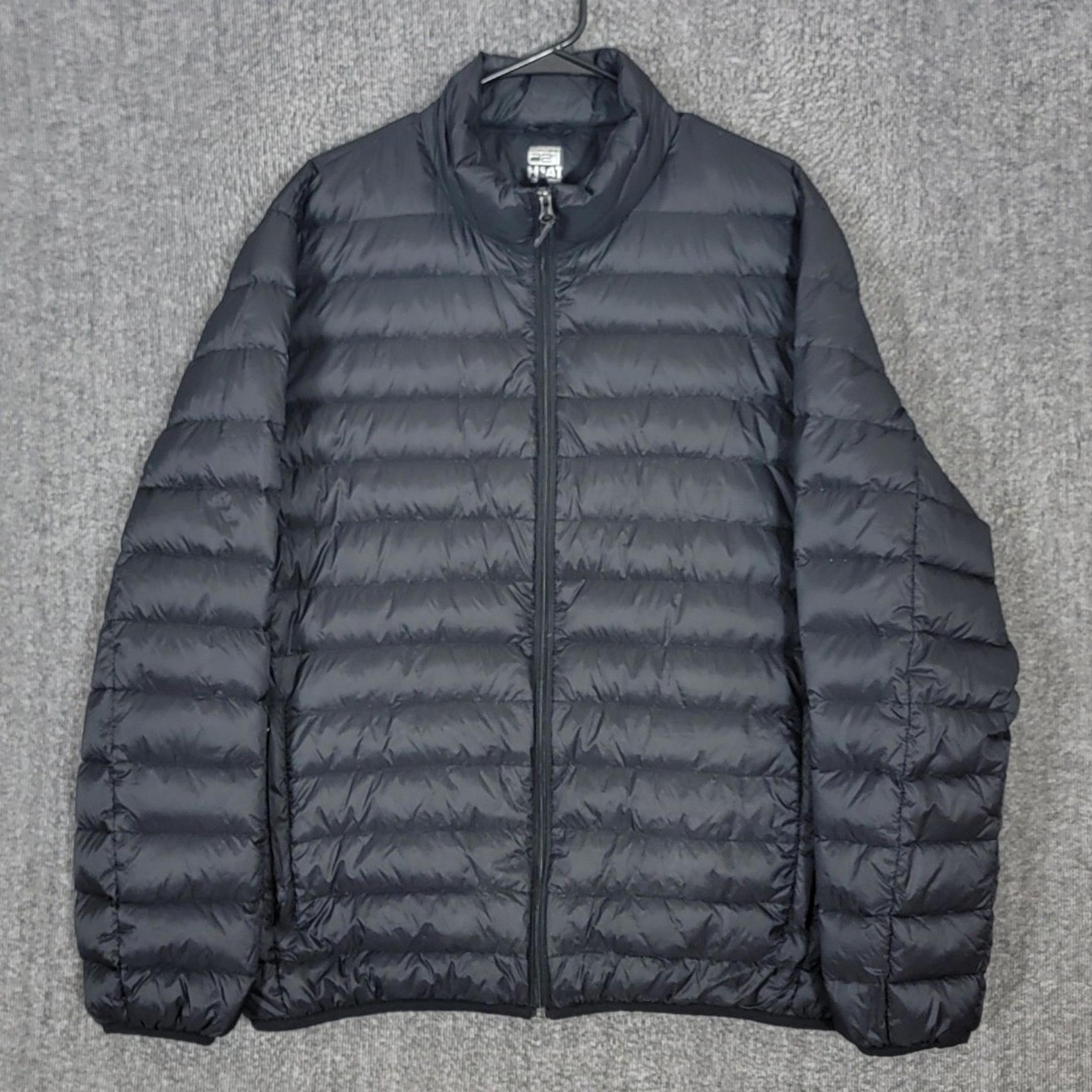 32 Degrees Heat Jacket Mens L Black Down Quilted Puffer Lightweight Packable