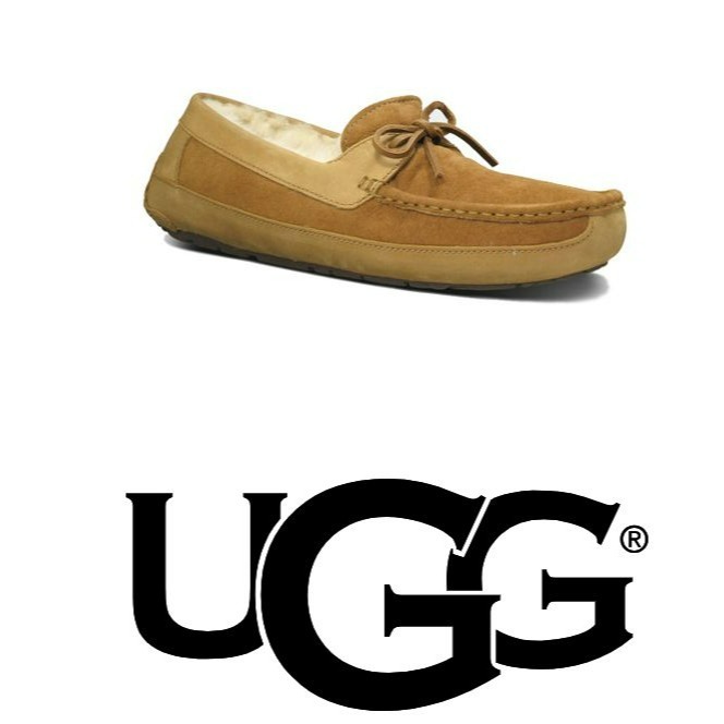 UGG Byron Tan Suede Leather Slippers Loafers 5102 Men’s 11 Leather Sheepskin